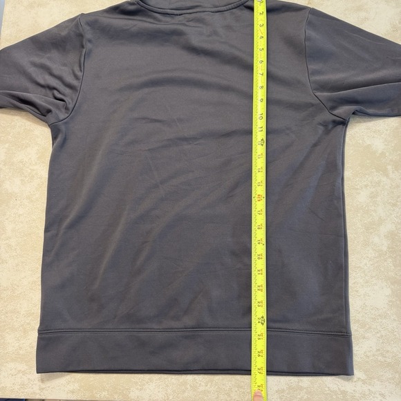 North Face Hoodie Sweatshirt Mens Medium Gray Neon Green Logo Hooded Fleece Gorp - Picture 3 of 5